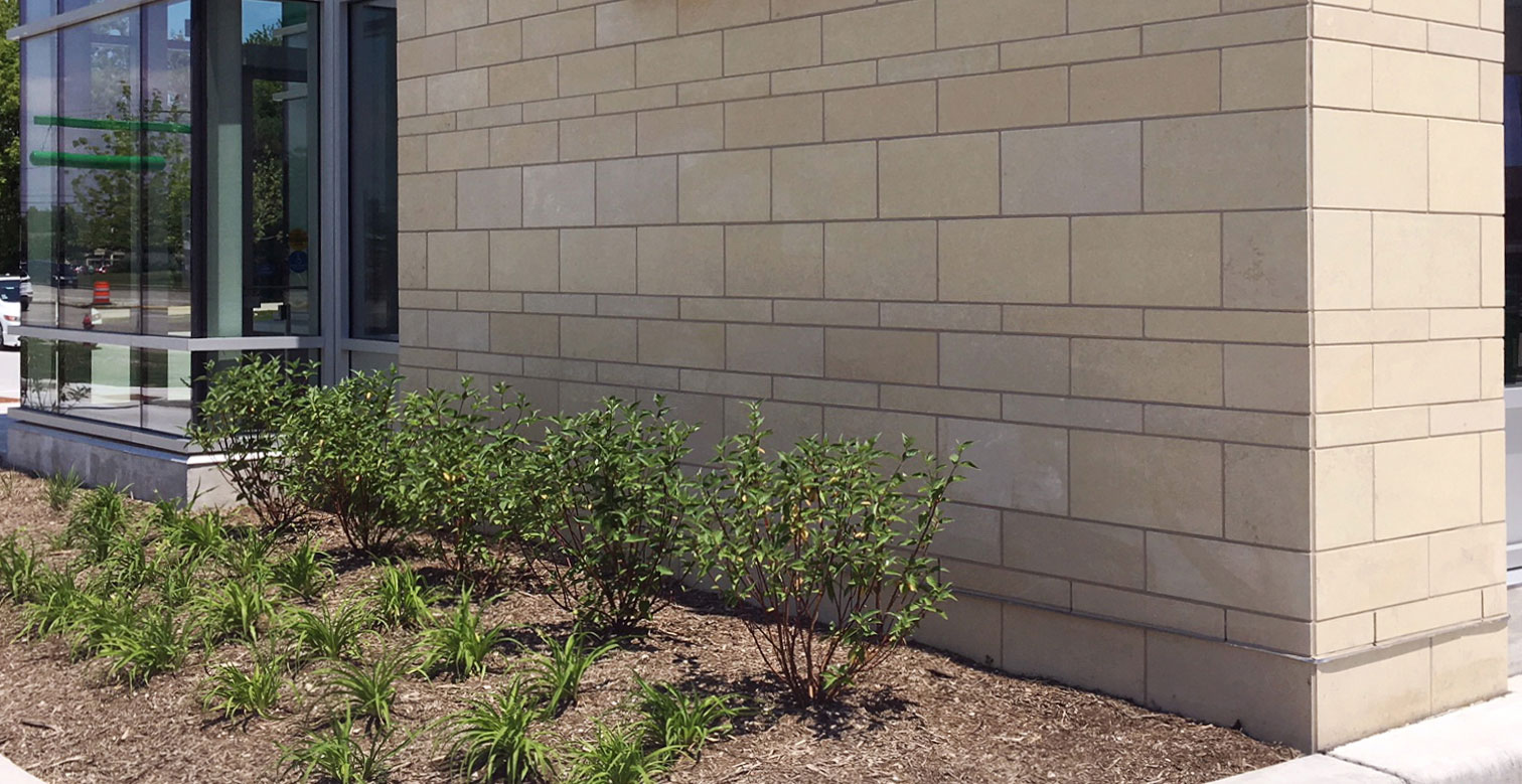 Modern Natural Stone Panel Commercial Bank Facade Silverdale Stone Buechel Stone