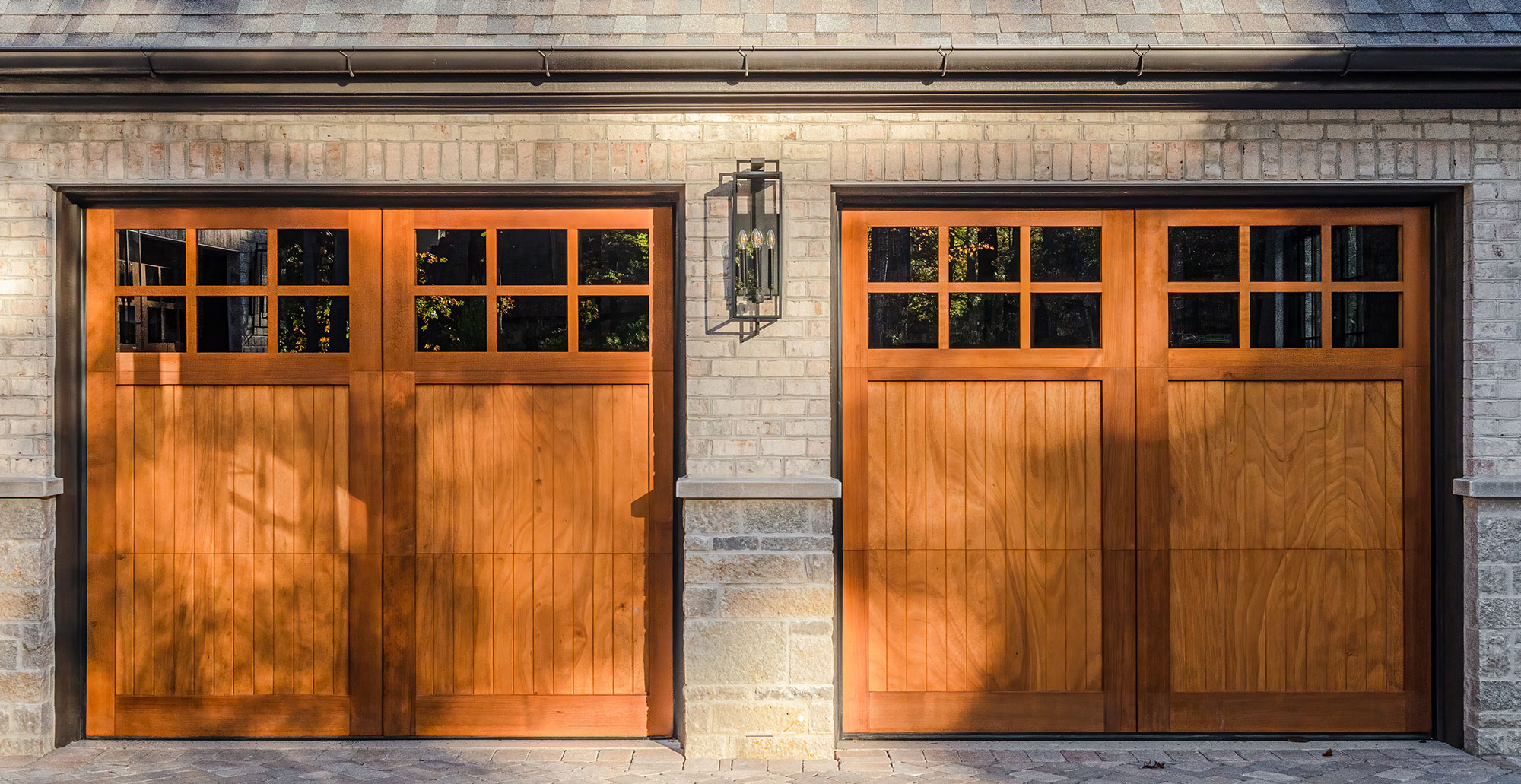 Dream home modern country luxury natural stone veneer garage front yard