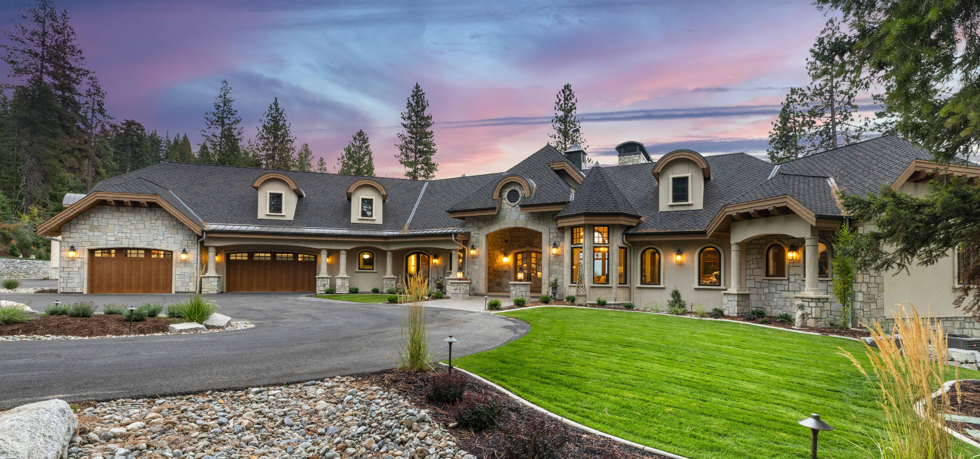 The exterior of the home uses a fairly neutral color palette