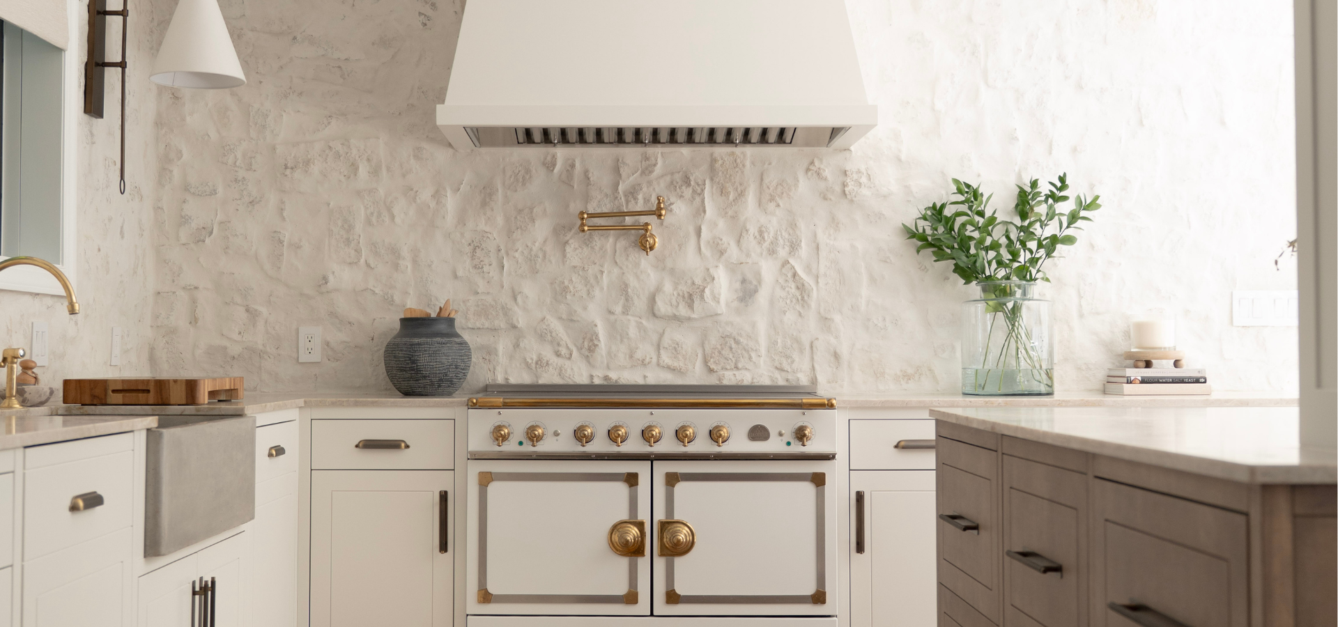Galey Alix uses Oiled Nubuck Siena and a German Schmear for walls of her kitchen